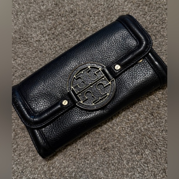 Vintage Tory Burch Logo Wallet Clutch Leather - Picture 3 of 7